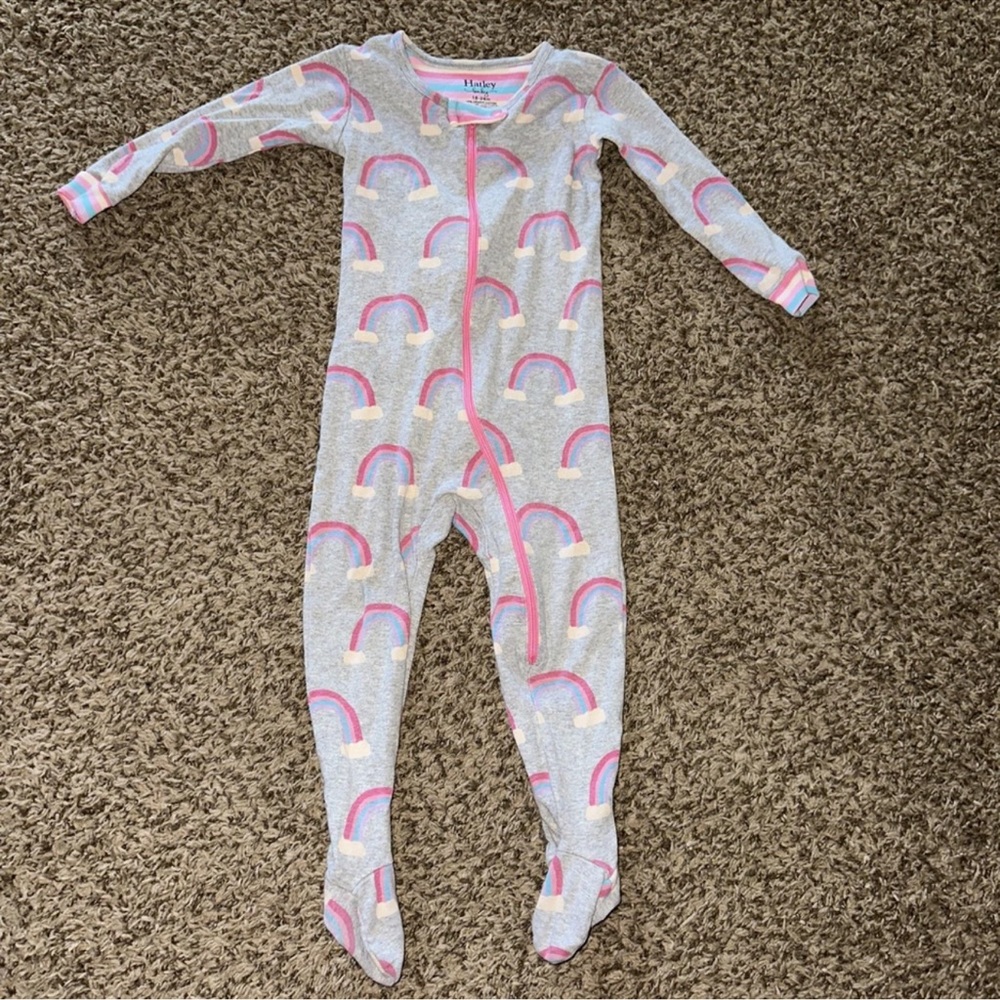 Hatley Baby  Organic Pink and Gray Rainbow One Piece